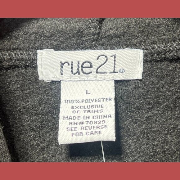 Rue 21 - Men's Long Sleeve Hooded Sweatshirt - Black - Large - Picture 9 of 13